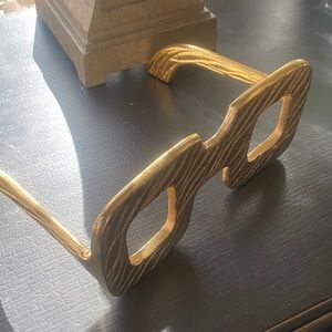 Textured Gold Decorative Eye Glasses